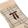 Cream ruffled socks with bow motif